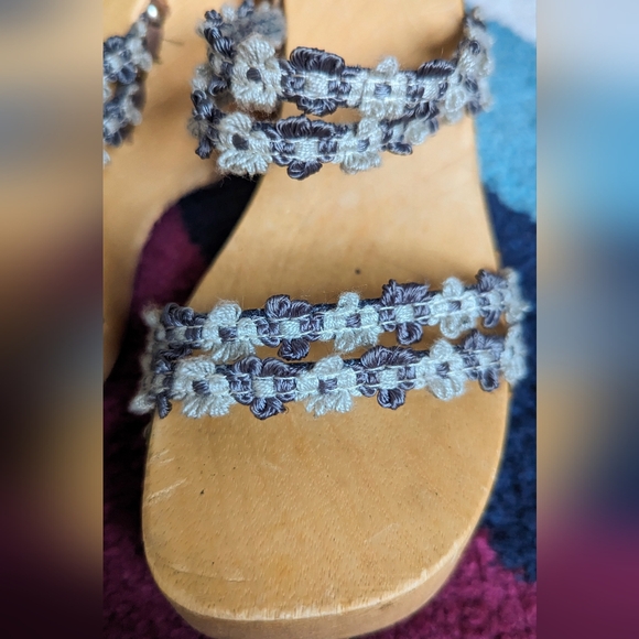 Platform Wooden Wedges with Floral Straps - Picture 8 of 15